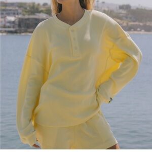 DAILY DR!LLS - oversized thermal henly - lemonade